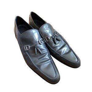 Dolce & Gabbana Green Patent Leather Slip On Pointed Toe Loafers Size US 9